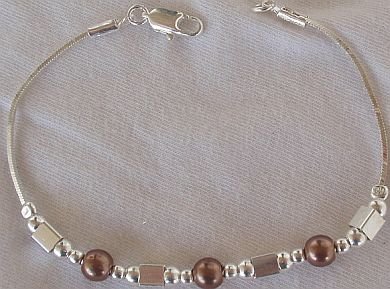 Brown silver bracelet-A