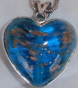 Turquoise gold morano heart