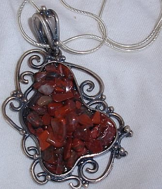 H cut stones+silver chain