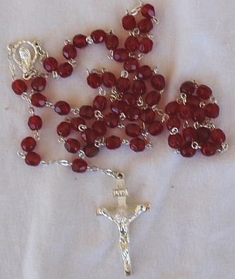 Red austrian beads Rosary
