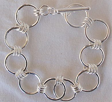 Open round silver bracelet