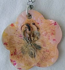 Hand- made mother of pearl pendant
