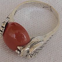 Blood stone snake ring
