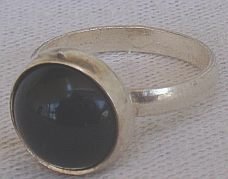 Silver onyx ring-C