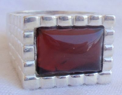 Red agate ring for man