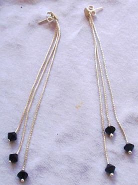 Silver strips earrings