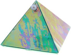 Emerald Glass Wishing Pyramid - 2 inch - metaphysical
