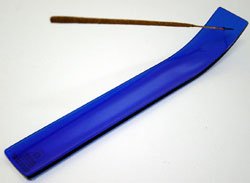 Cobalt Blue Incense Holder - Glass - Plain