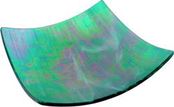 Emerald Candle/Cone Base - Glass - 5in. square - Metaphysical