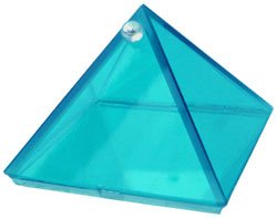 Aquamarine Glass Wishing Pyramid - 2 in. - Metaphysical