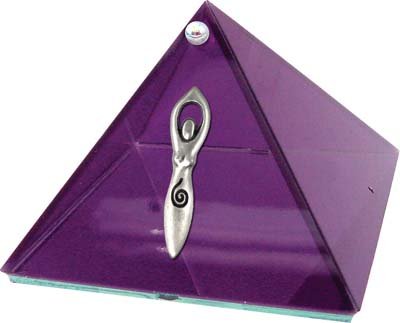 Goddess Glass Pyramid - Violet - 4 inch - Metaphysical