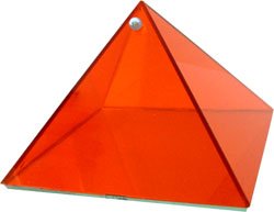 Health Orange Glass Pyramid - 6 inch - Metaphysical