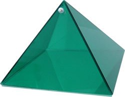 Harmony Emerald Glass Pyramid - 6 inch - Metaphysical