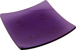 Violet Candle or Cone Insense Square Holder - Glass - 3.5in. square - Metaphysical