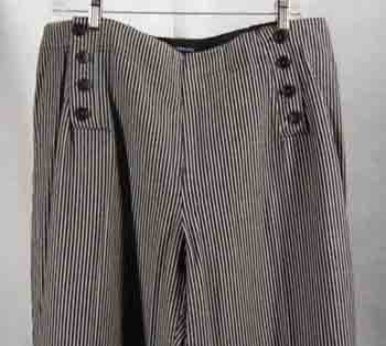 NEW Larry Levine Cotton Pants Black Cream Plus Size 18W