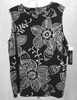 Vikki Vi Slinky Black White Tank Top Shell Plus Size 1X