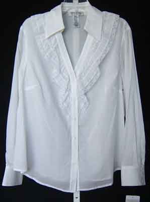 Nine West Lace Trimmed Cotton Top Shirt Plus Size 22W