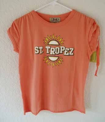 Juicy Couture Orange St. Tropez Tee Shirt Top Size M