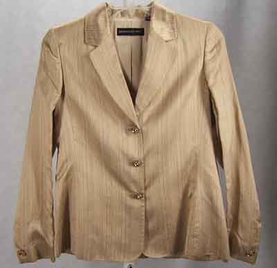 $400 Dana Buchman Silk/Linen Blazer/Jacket Gold Multi Size 8