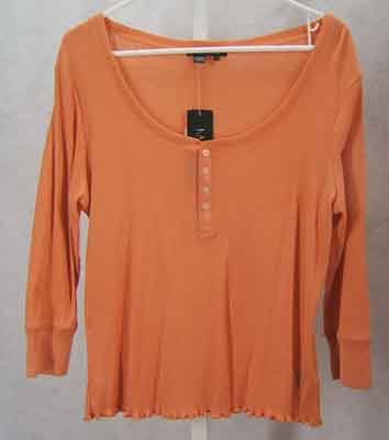 Ralph Lauren Pullover Orange Cotton Top Size L