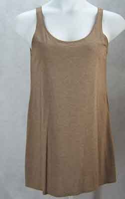 Eileen Fisher Walnut Viscose Jersey Longer Length Tank Top Size S