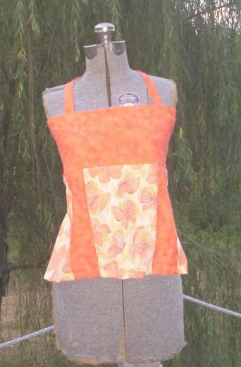 Orange Butterflies Apron Top