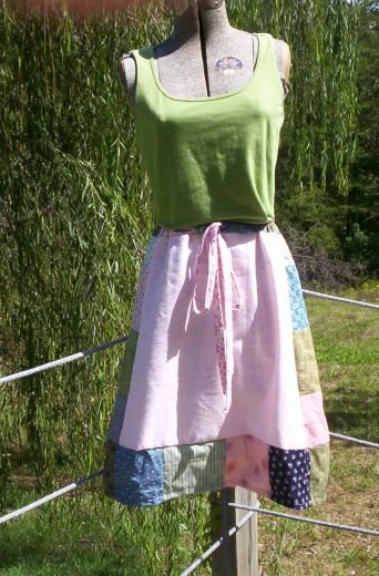 Spring Pink Short Patchwork Skirt