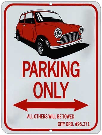 CLASSIC MINI IMAGE PARKING SIGN - METAL