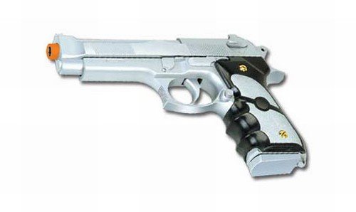 8" Silver and Black Airsoft pellet Gun - 1/1 scale replica AK757 Airsoft pistol