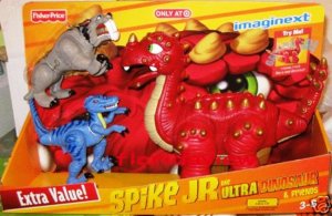 Fisher Price Imaginext Spike Jr the Ultra Red Dinosaur & Friends Raptor & Sabretooth Only at Target