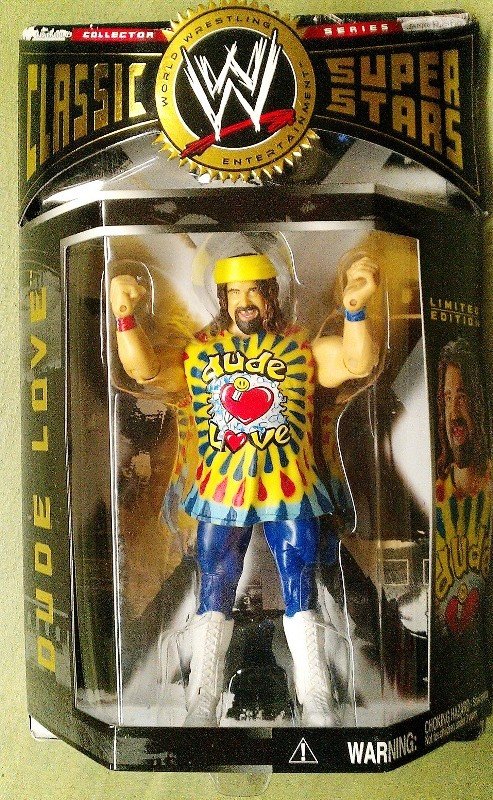 WWE Jakks Pacific Classic Series 2 DUDE LOVE ( Mick Foley ) Action Figure with Colorful Wristbands