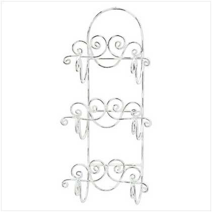 Distressed White Towel Holder #33588