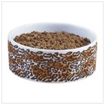 Leopard Print Ceramic Dog Bowl #37107