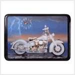 White Motorcycle Clock #29489