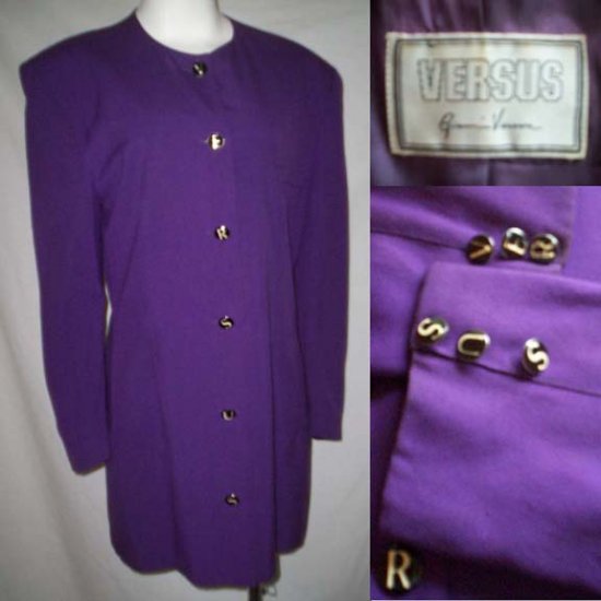 VINTAGE 80'S GIANNI VERSACE VERSUS PURPLE BLAZER * Free Shipping