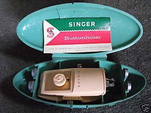 1958 SINGER Clamshell BUTTONHOLER including MANUAL (green)