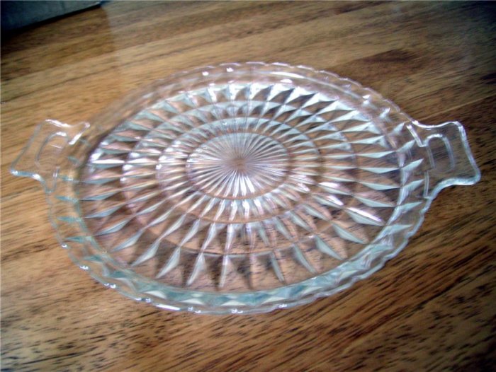 Jeannette Windsor Diamond Sandwich Tray with handles