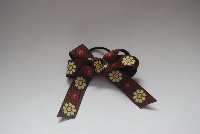 Autum flowers pony bow