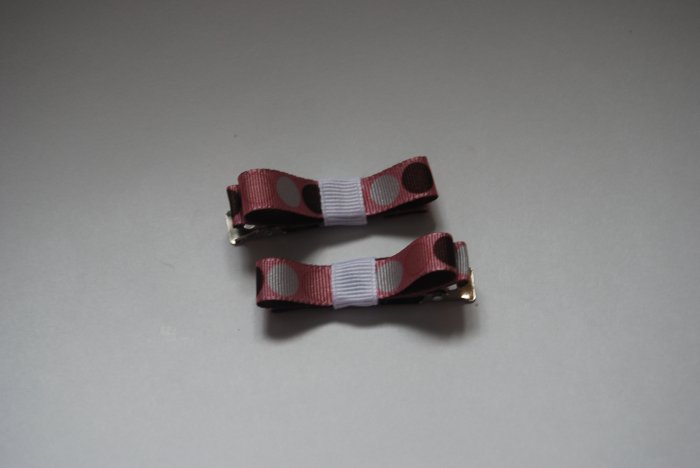 Polka pink dotted clippies