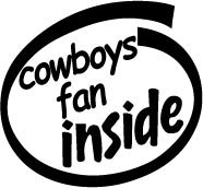 Cowboys Fan Inside Decal Sticker dallas