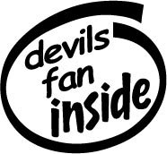 Devils Fan Inside Decal Sticker new jersey nj