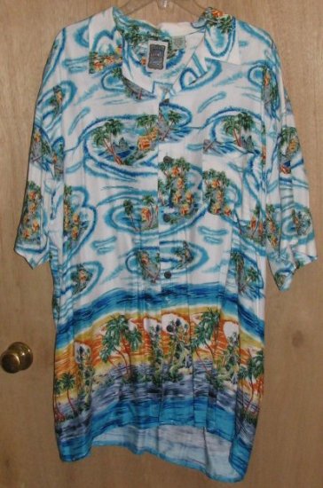 Mens Ocean Current Hawaiian Camp Shirt Size XL Colorful