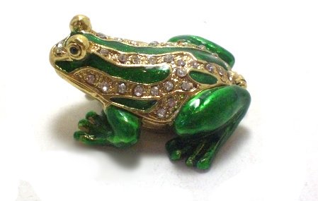 New Small Frog Rhinestone jewel Trinket Jewelry Box Gift