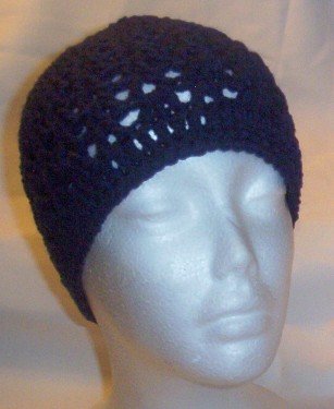 Hand Crochet ~ Ladies Skull Cap ~ Navy Blue