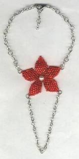Red Beaded Flower Barefoot Sandals