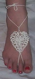 Lace Heart Barefoot Sandals