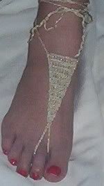 Ivory/Gold Ankle Wrap Barefoot Sandals