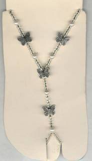 Silver Butterfly Barefoot Sandals