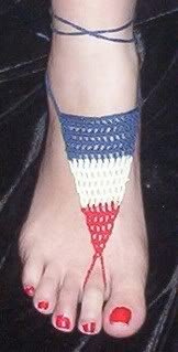 Patriotic Ankle Wrap Barefoot Sandals