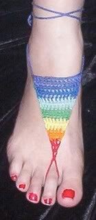 Rainbow Ankle Wrap Barefoot Sandals